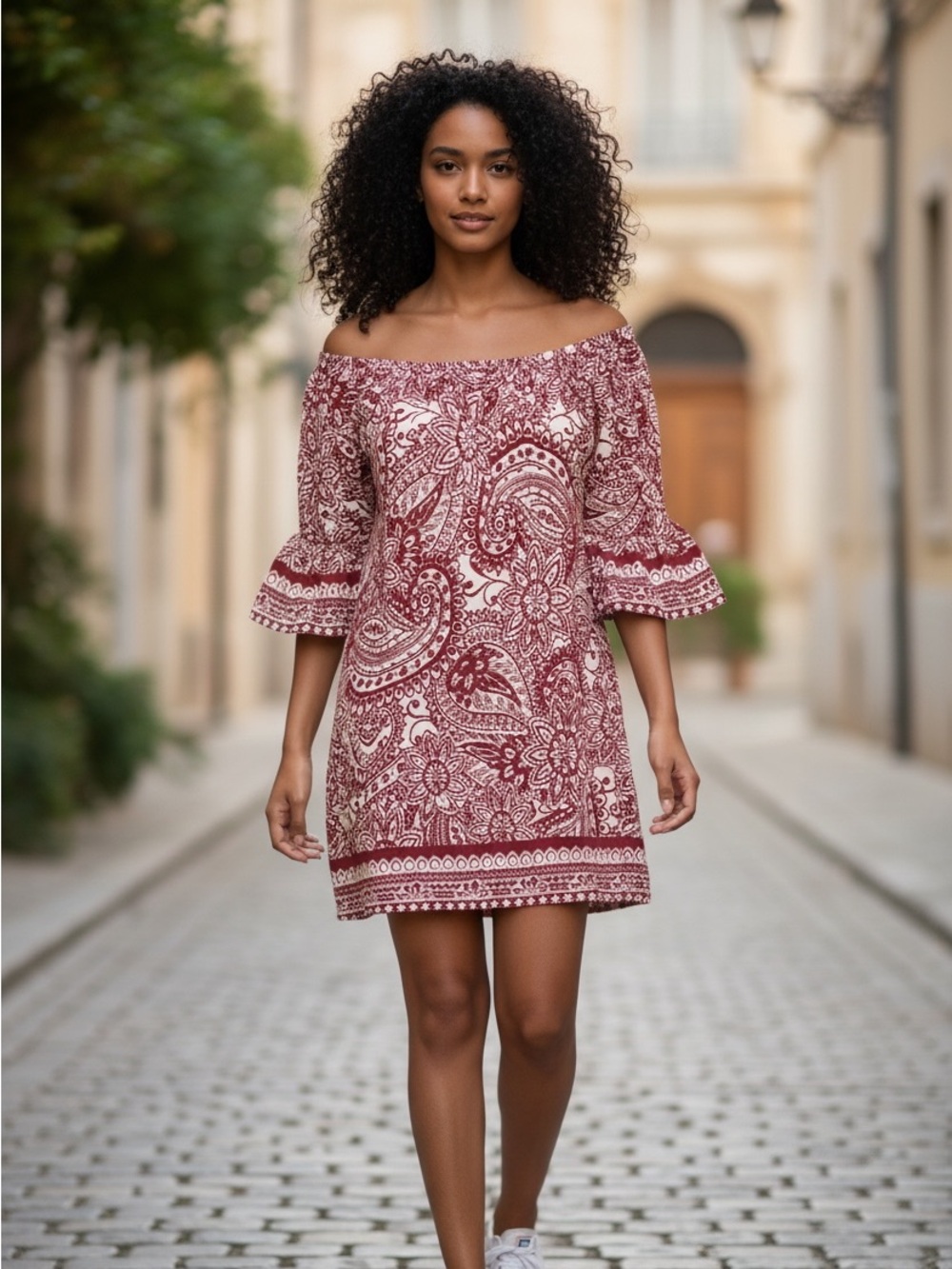 Umgee Red Paisley Dress